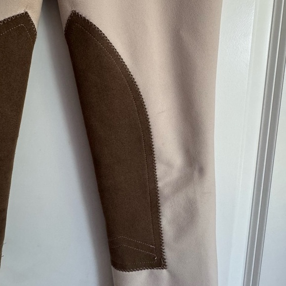 Belle & Bow Equestrian Pants Riding Jodhpurs Horse Show Gear Beige Youth Size 12 - Picture 9 of 11
